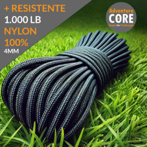 Cuerda Paracord Nylon 1000 LB 12 Hebras Más Resistente 4mm Negro