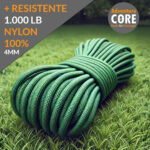 Cuerda Paracord Nylon 1000 LB 12 Hebras Más Resistente 4mm Verde Militar